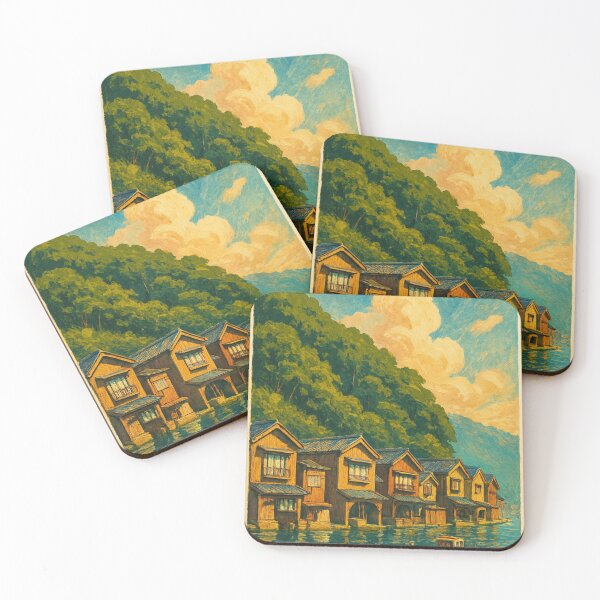 Item preview, Sunlit Funaya Houses of Ine Bay, Japan designed and sold by Places On Earth.