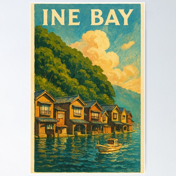 Item preview, Sunlit Funaya Houses of Ine Bay, Japan designed and sold by Places On Earth.