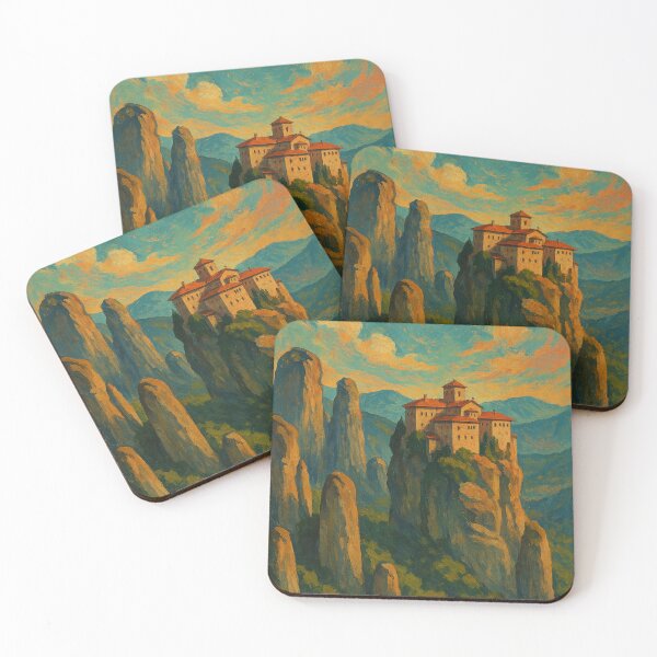 Item preview, Monastery of Meteora Perched on Greek Rock Pillars designed and sold by Places On Earth.