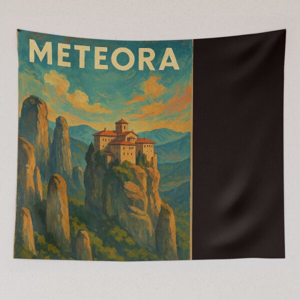 Item preview, Monastery of Meteora Perched on Greek Rock Pillars designed and sold by Places On Earth.
