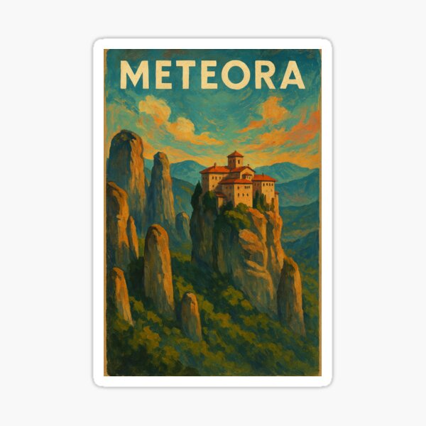 Item preview, Monastery of Meteora Perched on Greek Rock Pillars designed and sold by Places On Earth.