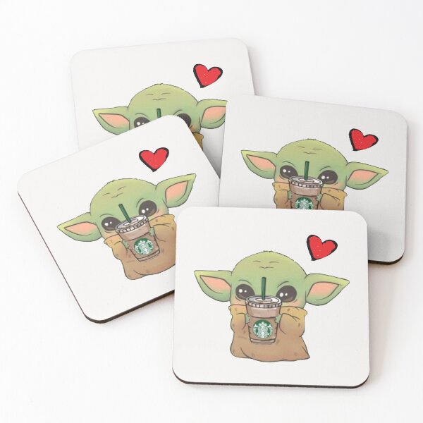 Item preview, "Baby Yoda Loves Iced Coffee" designed and sold by Puddle-Paws.