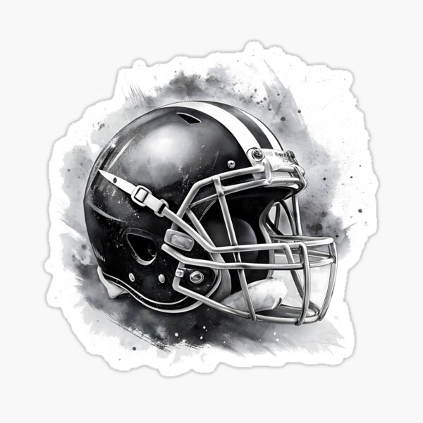 Item preview, Football Helmet with Splash – Black & White designed and sold by Kids Art 4U.