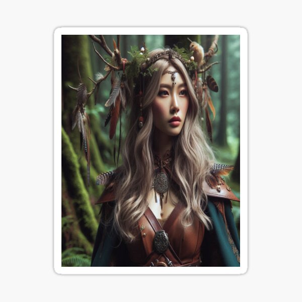 Item preview, Druid Woman in Forest 1 designed and sold by AIFantasies.