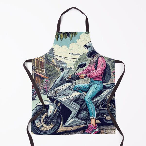 Item preview, Female Motorcyclist Enjoying Manila Vibes – Stylish Design for Touring Gear & City Adventure Accessories designed and sold by knalpot-design.
