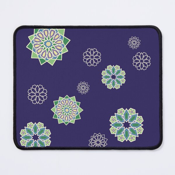 Item preview, Arabesque Cairo Geometric pattern stars Green and Yellow designed and sold by Cucurbitavanda.