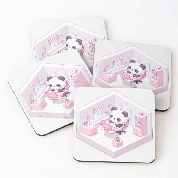 Item preview, Kawaii Office Panda Dolled Up - Cute Pink Aesthetic Sticker designed and sold by BeaverFriends.