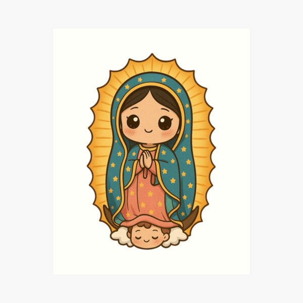 Aperçu de l'œuvre Virgen De Guadalupe Chibi Kawaii Anime créée et vendue par BlanquitaArt.