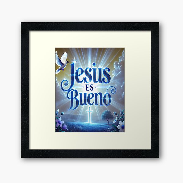Vista previa del artículo con la obra «Jesus es bueno», diseñado y vendido por Bigornia.