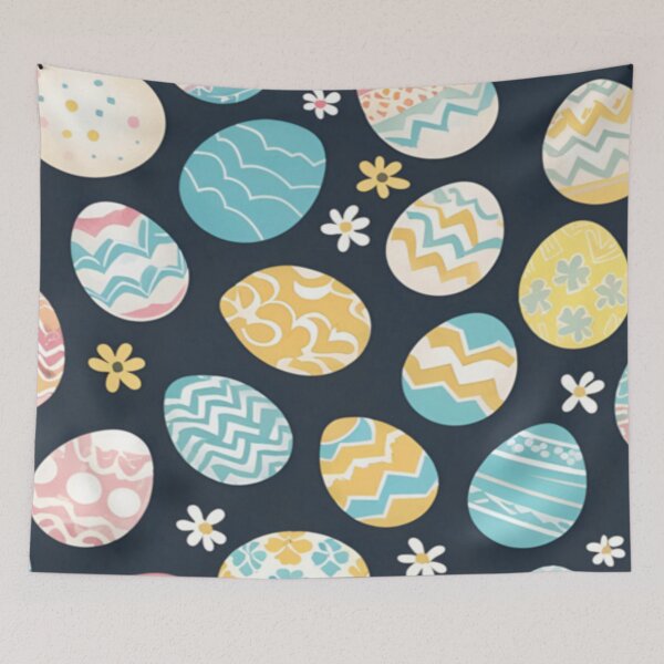 Item preview, Seamless Easter Egg Pattern - Pastel Spring Design on Dark Background designed and sold by InspiredCreatives.