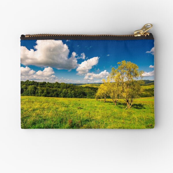 row trees a hillside in autumn Zipper Pouch