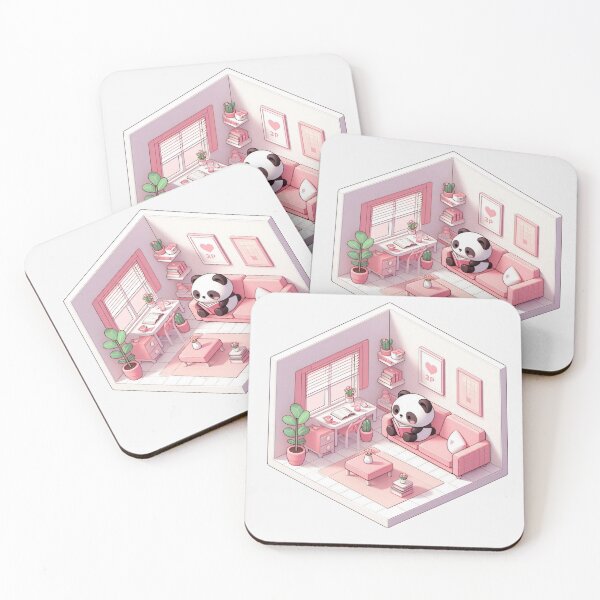 Item preview, Kawaii Panda with Book on Sofa Dolled Up - 3D Effect Sticker designed and sold by BeaverFriends.