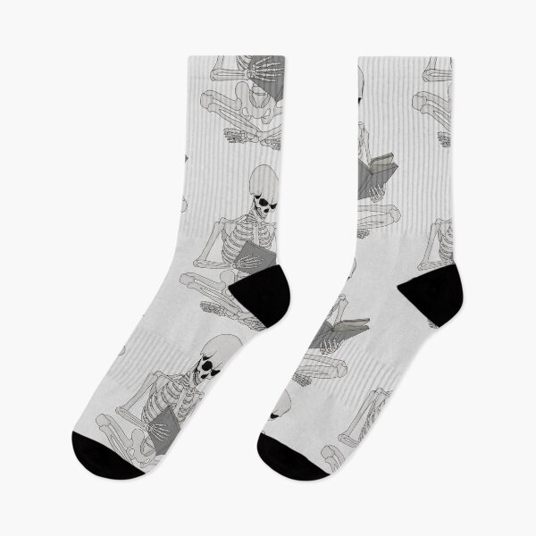 Item preview, Reading Skeleton (Plain Greyscale Variant) designed and sold by Hexcellent Designs.
