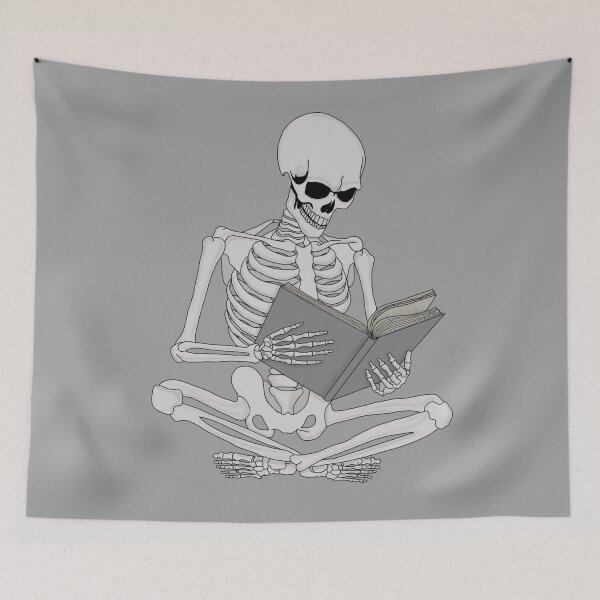 Item preview, Reading Skeleton (Plain Greyscale Variant) designed and sold by Hexcellent Designs.