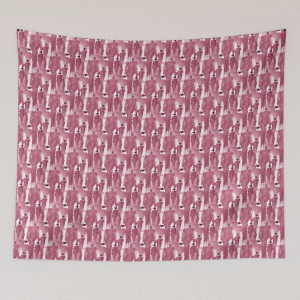 Item preview, Abstract Crowd of People Connecting in Watercolor Burgundy designed and sold by Artistestella.