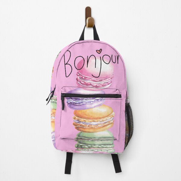 Item preview, Best Seller Bonjour Macarons – Cute French Dessert Art designed and sold by Artistic canvas store.