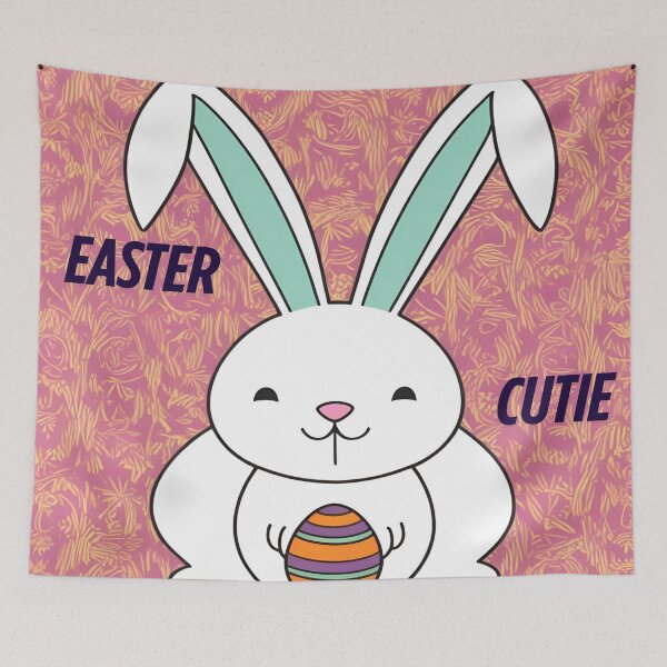 Item preview, Easter Cutie Bunny Holding Egg – Cute Cartoon Easter Design for Kids & Spring Gifts designed and sold by InspiredCreatives.