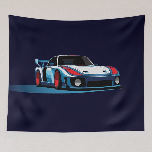 Item preview, Martini Porsche 935 Slant Nose classic Race Car Illustration designed and sold by blackdogshop.