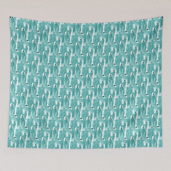 Item preview, Abstract Crowd of People Connecting in Watercolor Aqua designed and sold by Artistestella.