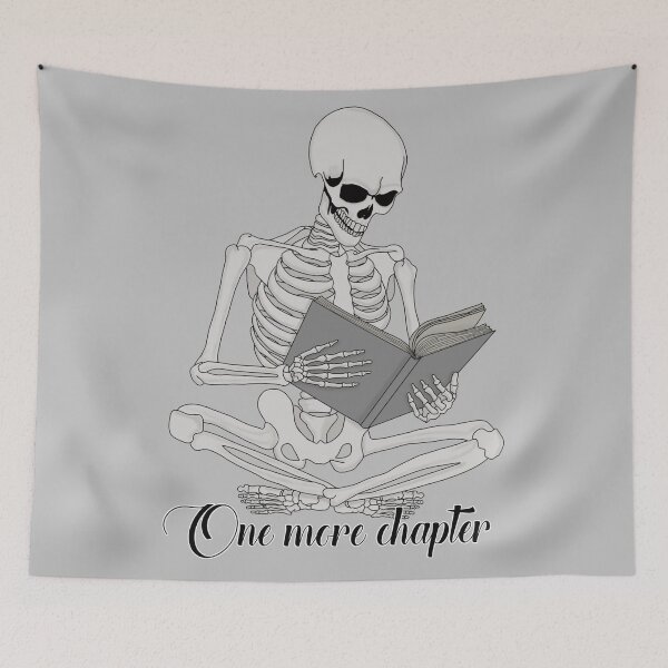 Item preview, Reading Skeleton (One More Chapter Greyscale Variant) designed and sold by Hexcellent Designs.