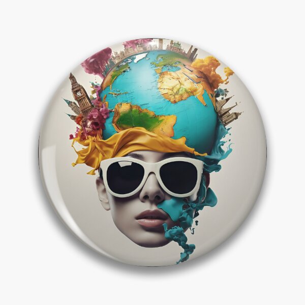 Item preview, Cultural Voyager: Vibrant Globe Head designed and sold by QuickPick Store.