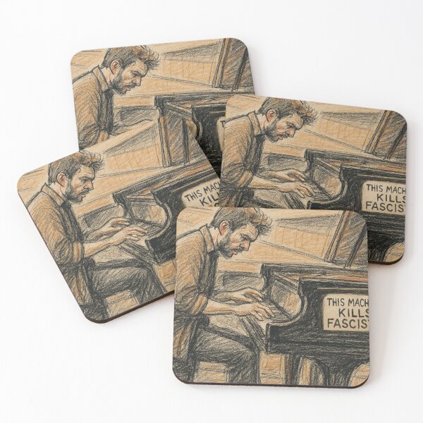 Item preview, Dorian Wallace Piano Player - This Machine Kills Fascists designed and sold by DoriansMode.