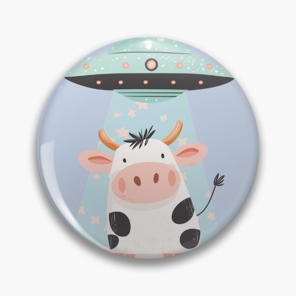 Artikelvorschau, Kuh von einem UFO entführt - Lustige Illustration entworfen und verkauft von Pligo.