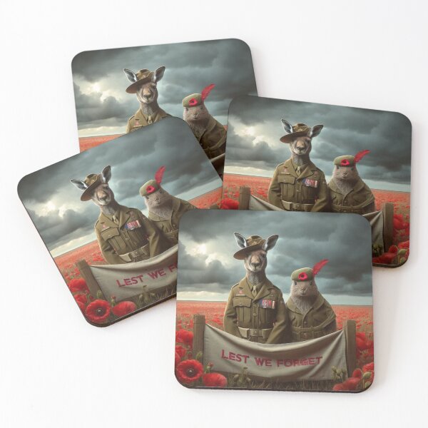 Item preview, Lest We Forget Kangaroo in Field of Poppies designed and sold by Traci Coxhead.