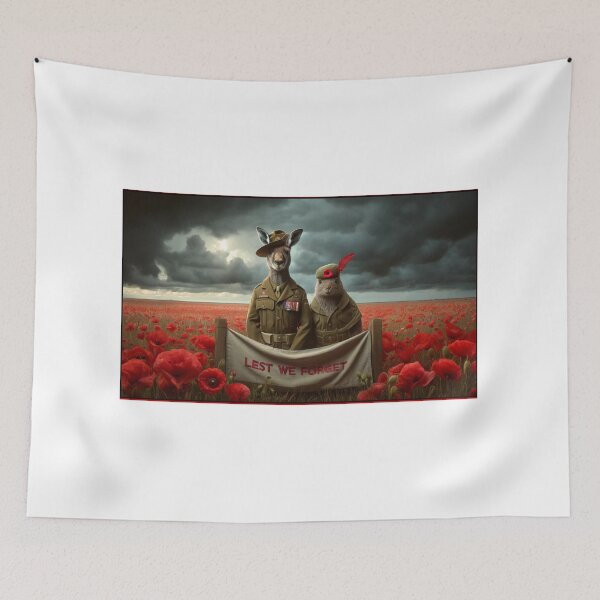 Item preview, Lest We Forget Kangaroo in Field of Poppies designed and sold by Traci Coxhead.
