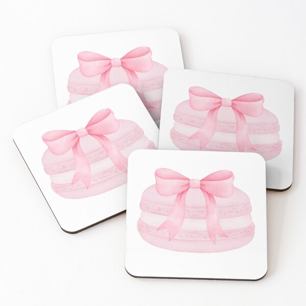 Item preview, Pink Macaron with Pink Bow – Coquette Parisian Dessert Watercolor Design designed and sold by DivinePassion.