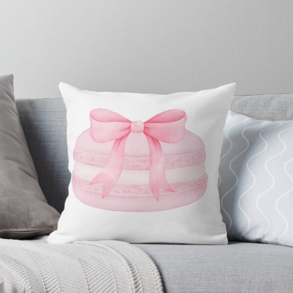 Item preview, Pink Macaron with Pink Bow – Coquette Parisian Dessert Watercolor Design designed and sold by DivinePassion.