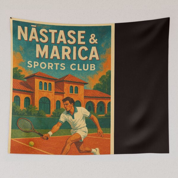 Item preview, Vintage Tennis Action at Năstase & Marica Sports Club designed and sold by Places On Earth.