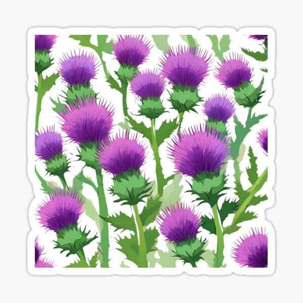Item preview, Bold Scottish Thistle Pattern – Black Background designed and sold by sandys&sylvies.