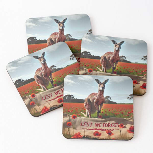 Item preview, Kangaroo in field of Red Poppies designed and sold by Traci Coxhead.