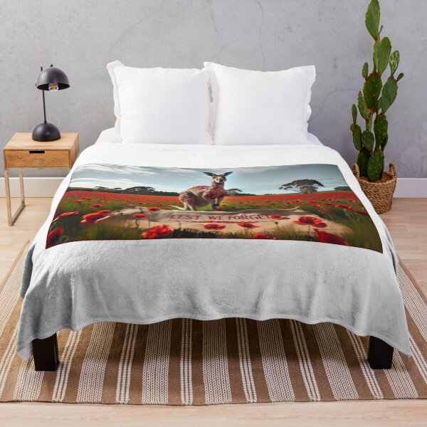 Item preview, Kangaroo in field of Red Poppies designed and sold by Traci Coxhead.