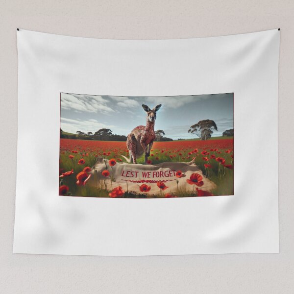 Item preview, Kangaroo in field of Red Poppies designed and sold by Traci Coxhead.