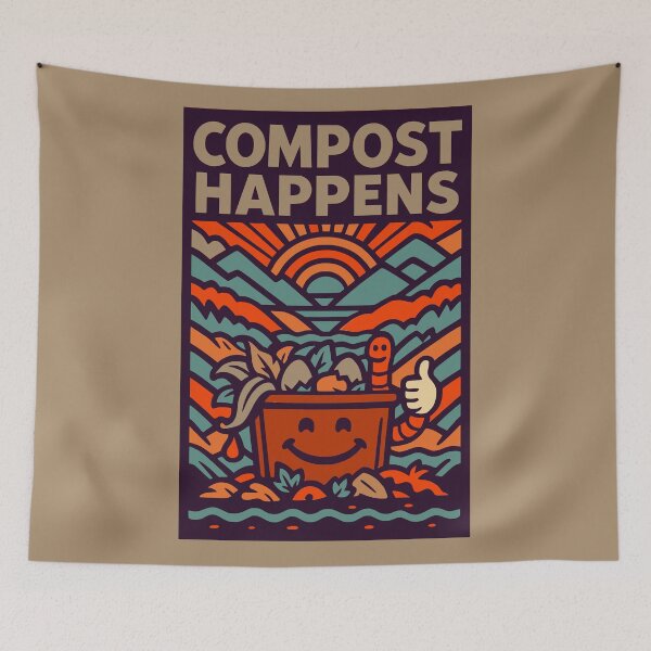 Item preview, Compost Happens Shirt – Funny Garden Eco Poster designed and sold by Cheeky Companions.
