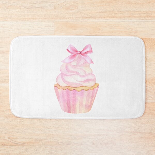 Item preview, Pink Frosted Cupcake with Pink Bow – Coquette Watercolor Dessert Aesthetic designed and sold by DivinePassion.