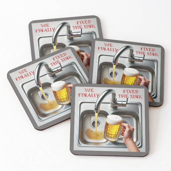 Item preview, Funny Beer Sink Design - "We Finally Fixed The Sink" - Gag Gift for Him, Beer Lover Gift, Home Bar Decor, Dad Gift, Man Cave Humor designed and sold by DZignsbyJess.