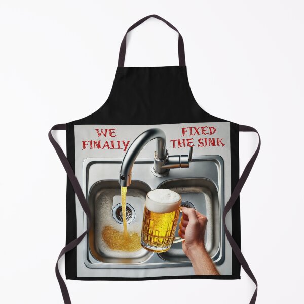 Item preview, Funny Beer Sink Design - "We Finally Fixed The Sink" - Gag Gift for Him, Beer Lover Gift, Home Bar Decor, Dad Gift, Man Cave Humor designed and sold by DZignsbyJess.