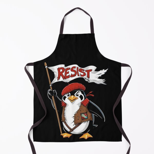Item preview, Resist Penguin Rebellious Cartoon Bird with Protest Flag designed and sold by ArtDesignTp.
