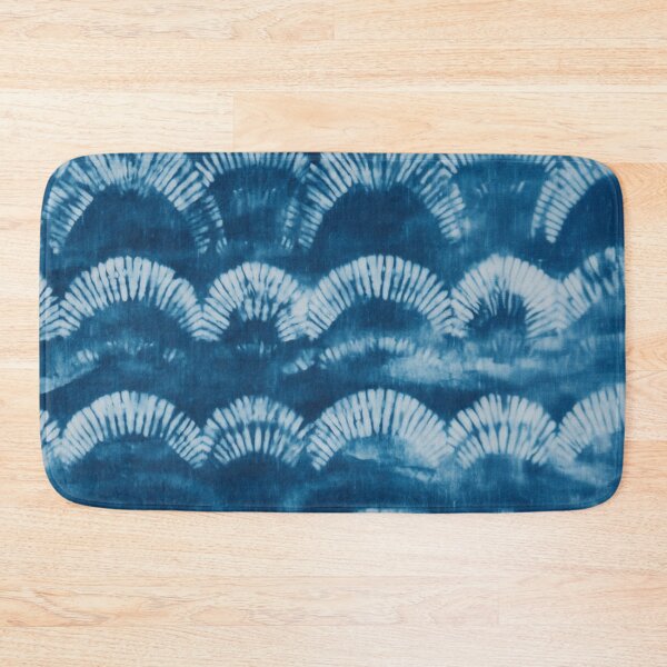 Artikelvorschau, Indigo Shibori Tie Dye Fächermuster – Blau und Weiß Japanisch Boho, Zen entworfen und verkauft von trajeado14.