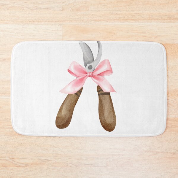 Item preview, Pruning Shears with Pink Bow – Coquette Cottagecore Garden Tool Watercolor Art designed and sold by DivinePassion.