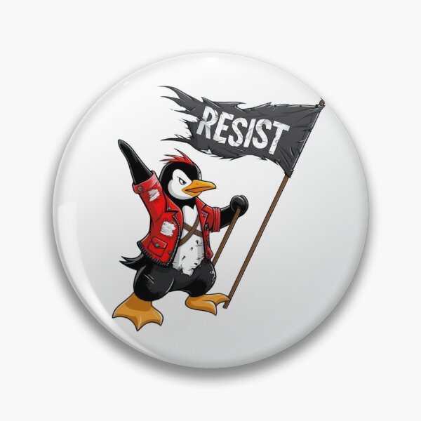 Item preview, Resist Penguin Rebellious Bird with Flag and Styled Jacket designed and sold by ArtDesignTp.