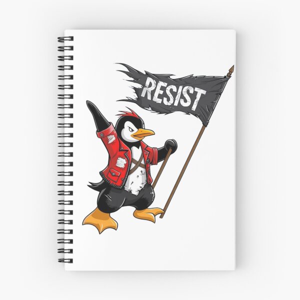 Item preview, Resist Penguin Rebellious Bird with Flag and Styled Jacket designed and sold by ArtDesignTp.
