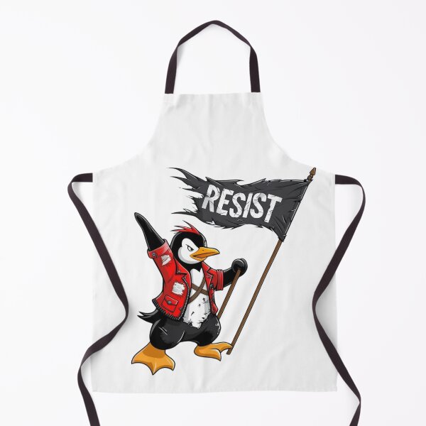 Item preview, Resist Penguin Rebellious Bird with Flag and Styled Jacket designed and sold by ArtDesignTp.