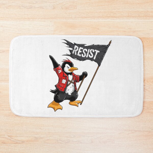 Item preview, Resist Penguin Rebellious Bird with Flag and Styled Jacket designed and sold by ArtDesignTp.