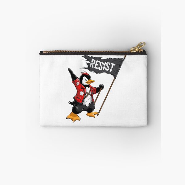 Item preview, Resist Penguin Rebellious Bird with Flag and Styled Jacket designed and sold by ArtDesignTp.