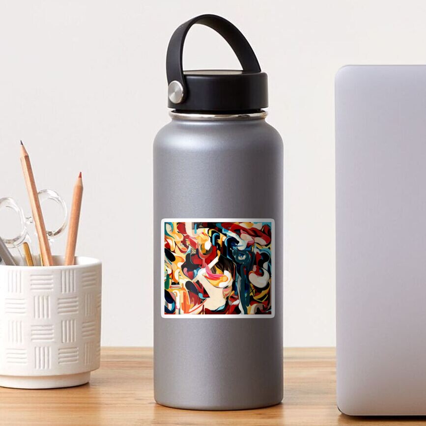Expressive Abstract Composition painting Sticker