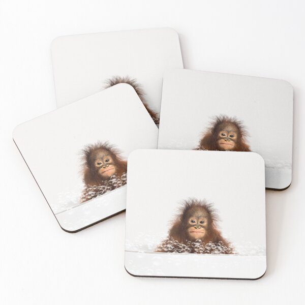 Item preview, Baby Monkey in Bathtub Neutral Print, Monkey Bathing, Animals in Bathtub Art by Synplus designed and sold by synplus.